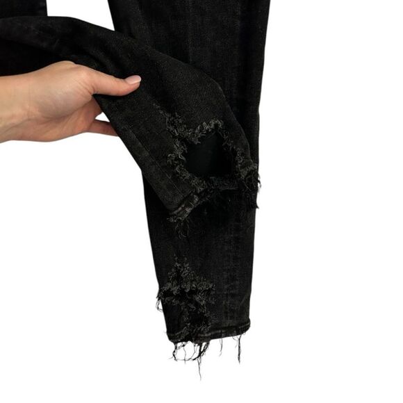 AGOLDE Sophie High Rise Distressed Skinny Crop in Temple Black, Size 28 - Picture 6 of 11